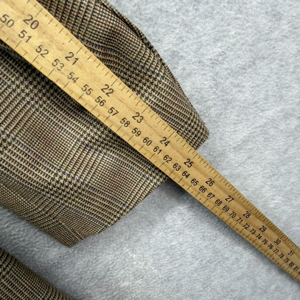 Tommy Hilfiger Blazer Mens 40‎ Brown Glen Plaid Silk Wool Sport Coat Suit Jacket